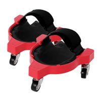 2 Pack Rolling Knee Pads with 3 Casters Comfortable Gel Cushions Full 360 Degree Turn Ideal for any Floor Job (Red)