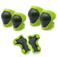 6 PCS Kids Protective Gear Set Knee Pads for Kids Toddler with Wrist Guards 3 in 1 for Skating Cycling Bike Rollerblading Scooter（Green)