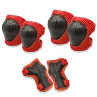 6 PCS Kids Protective Gear Set Knee Pads for Kids Toddler with Wrist Guards 3 in 1 for Skating Cycling Bike Rollerblading Scooter（Red)