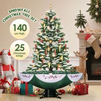 Christmas Snowing Tree Electric Xmas Decorated Decoration Ornaments LED String Light 25 Musical Songs 140CM
