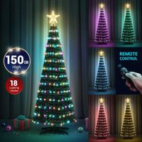 150cm Christmas Tree With Light RGB LED Artificial Xmas Spruce Decor Holiday Ornament Indoor Remote Control 18 Lighting Modes