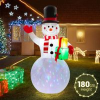 Christmas Decor Inflatable Snowman Decoration Xmas Light Holiday Ornament Blow Up Outdoor Party Garden Built In LED 180cm