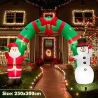 Christmas Santa Claus Snowman Arch Decor Inflatable Decoration Xmas Light Holiday Ornament Outdoor Indoor Built In LED 300 x 250cm