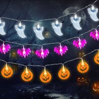 Halloween Decorations String Lights Set of 3 30 LEDs 3M Each Light Pumpkins Bats Ghosts Lights Indoor/Outdoor