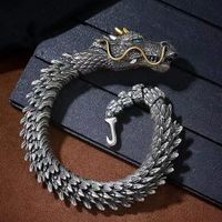 2022 Viking Black Gun Dragon Mannen Armband Hip Hop Rock Stijl Gouden Hoorn Overheersend Vrouwen Party Koperen Vintage Mode-sieraden