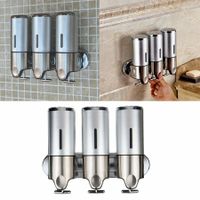 3 Pack 450ml Wall Mounted Bathroom Shower Pump Dispenser and Organizer for Shampoo, Soap,  Shower Gel, Lotion, Push Button, Suitable for Bathroom, Kitchen, Hotel