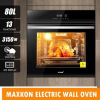 Electric Wall Oven Convection Baking Cooking Chef Stainless Steel Built In Cooker Touch Control 80L 3150W 13 Functions Maxkon