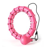 Smart Weighted Hula Hoop, Pink Plastic for Abdominal Massage, 24 Detachable and Adjustable Knots