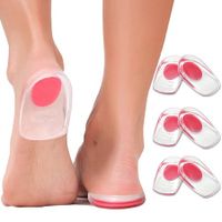 Gel Heel Cups Plantar Fasciitis Inserts,6 Pack,Silicone Heel Cup Pads for Bone Spurs Pain Relief Protectors of Your Sore or Bruised Feet Best Insole Gels Treatment (Large)