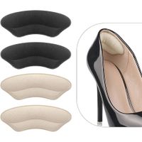 Heel Grips Liner Cushions Inserts for Loose Shoes, Heel Pads Snugs for Shoe Too Big Men Women, Filler Improved Shoe Fit and Comfort, Prevent Heel Slip and Blister (2 Pack ) (Pale Apricot+Black)