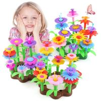 Build-a-Bouquet, 244 Piece Pretend Play, Building and Stacking Kids Toy Set for 3, 4, 5, 6 Year Old