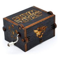 Black Wood Star Wars Music Box Crafts for Children Gifts (Black)