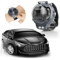 Watch Remote Control Car Mini Watch Toys with USB Charging 2.4GHz Small Wrist RC Car Watch Remote Control Toy (Black)