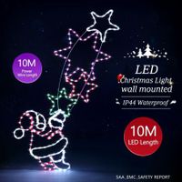 New Christmas Lights Santa and Star Motif 10M LED Rope Fairy Xmas Decoration Outdoor Home Display