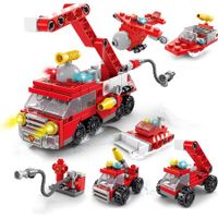 142 Pcs City Fire Vehicle Blocks Building Bricks Kits Toys 6 in 1 STEM Building Blocks Best Gift for Kids Aged 6+