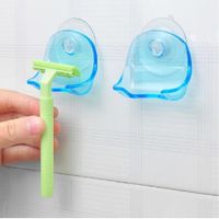 Plastic Super Suction Cup 2PCS Rack Clear Bathroom Holder Shaver Storage Rack Bracket