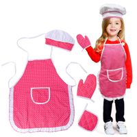 Pretend Play Clothes Apron Gloves Hat Cooker Gift for Kids Girls