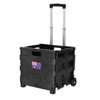 Foldable Shopping Cart Trolley Pack & Roll Folding Grocery Basket Crate Portable