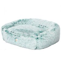 Dog Calming Bed Warm Soft Plush Comfy Sleeping Kennel Cave Memory Foam Teal L