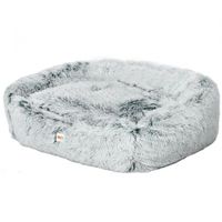 Dog Calming Bed Warm Soft Plush Comfy Sleeping Kennel Cave Memory Foam Charcoal M