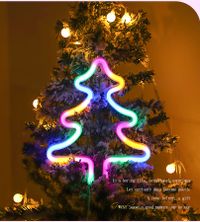 Christmas Tree Shape Plastic Color LED Neon Lights, Table Lamp Bedroom Decorative Lamp, for Home, Bars, Parties, No Battery Col Colorful
