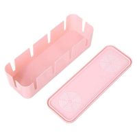 Table Top Socket Storage Box Power Strip Fixed Take-Up Box, Pink