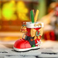 Wishing Snow Boots  Building blocks Desktop for Christmas Educational Toys for Boys and Girls 8+