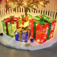 Lighted Christmas Gift Set of 3 Christmas Lighted  Decorations Yard Home  Small / Medium / Large