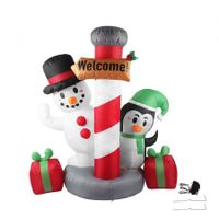 Santaco Inflatable Christmas Decor Pole Welcome 1.8M LED Lights Xmas Party