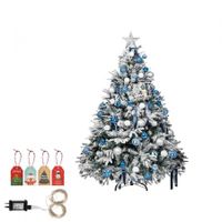 Santaco Christmas Tree 1.2M 4Ft Fairy Lights Snow Flocked Xmas Ornaments Decor