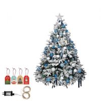 Santaco Christmas Tree 1.5M 5Ft Fairy Lights Snow Flocked Xmas Ornaments Decor