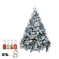 Santaco Christmas Tree 1.8M 6Ft Fairy Lights Snow Flocked Xmas Ornaments Decor
