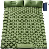 Double Camping Sleeping Pad,Inflatable Camping Pad Foot Press Ultralight 2 Person Camping Mat with Pillow for Camping Hiking Traveling Backpacking Tent