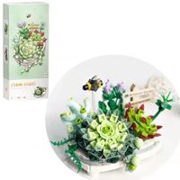 Christmas Succulent Bonsai Plant Flower Bouquet Building Kit Creative Gift  (389 Pieces) No Compatible with Lego