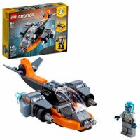 3in1 Cyber Drone Toy Building Blocks Kit Featuring a Cyber Drone Cyber Mech and Cyber Scooter 6+ (113 Pieces)