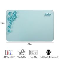 Silicone Craft Mat for Resin Casting 40*60cm  Non Stick Silicone Sheet with Cleaning Cut for Oil Painting, Art, Clay and Play(blue)