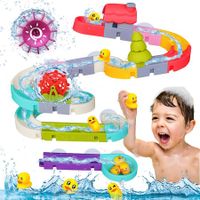 62 PCS Slide  Bath fun Toys   for 3+ Years  Waterfall Shower Tracks Bathtub Toys Gift for Girls Boys