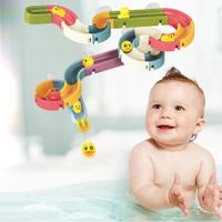 66 PCS Slide  Bath fun Toys   for 3+ Years  Waterfall Shower Tracks Bathtub Toys Gift for Girls Boys