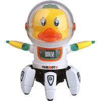 Dancing Lights Colorful Space Six Claws Electric Robot Music Swing Small Cute Duck Toys for Children