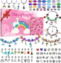 Charm Bracelet Making Kit Gionlion 150 Pcs Jewelry Beads Charm Pendants Snake Chains Unicorn Gifts for Teen Girls Ages 5+