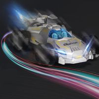 Drift Spray Rc Racing Silver Car 2.4G Radio Remote Control Car Off-Road High Speed Rechargable(Silver)