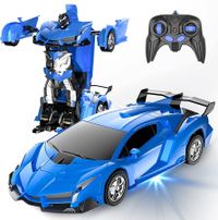 RC Car Transform Robot for Kids Toys 2.4Ghz 1:18 Scale Racing 360°Drifting Christmas Birthday Gifts for Kid(Blue)