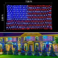 420 LED Flag Lights, Waterproof United States LED Flag Net Light for Yard, Garden Decor,Christmas Decorations