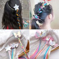 5 Pack Unicorn Hair Extension Glitter Butterfly Hair Clips Wigs Braided Ponytails Hair Bows Horsetail Accessories