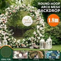 1.8M Wedding Party Backdrop Stand Arch Mesh Gold Round Hoop Decoration Circle Metal Frame Photo Balloon Flower Display