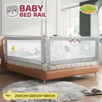 Kids Bed Rail Bedrail King Side Safety Guard Toddler Child Cot Fence Barrier Adjustable Baby Fall Protection 3Pcs Mesh Fabric Double Lock