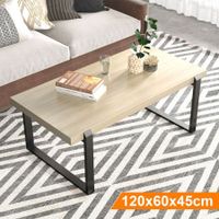 Rustic Coffee Table Industrial Vintage for Cocktail Living Room Wood and Metal 120cm