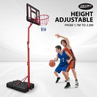 Portable Basketball Hoop Indoor Stand System Ring Net Set Outdoor 1.7m-2.6m Height Adjustable Ball Kids Genki