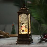 Christmas Decorations Musical Snow Globe Lantern, 3 AA Battery Operated & USB Powered, Snowman