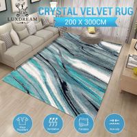 Large Floor Area Rug Mat Non Slip Carpet Living Room Bedroom Soft Velvet Abstract Line Style